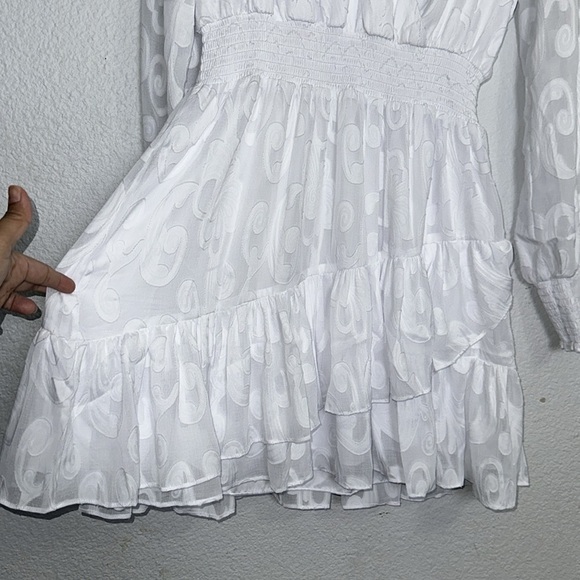 Lilly Pulitzer Cristiana Long Sleeve Dress Size 12 Resort White Crepe Swirl NWT - Picture 4 of 15